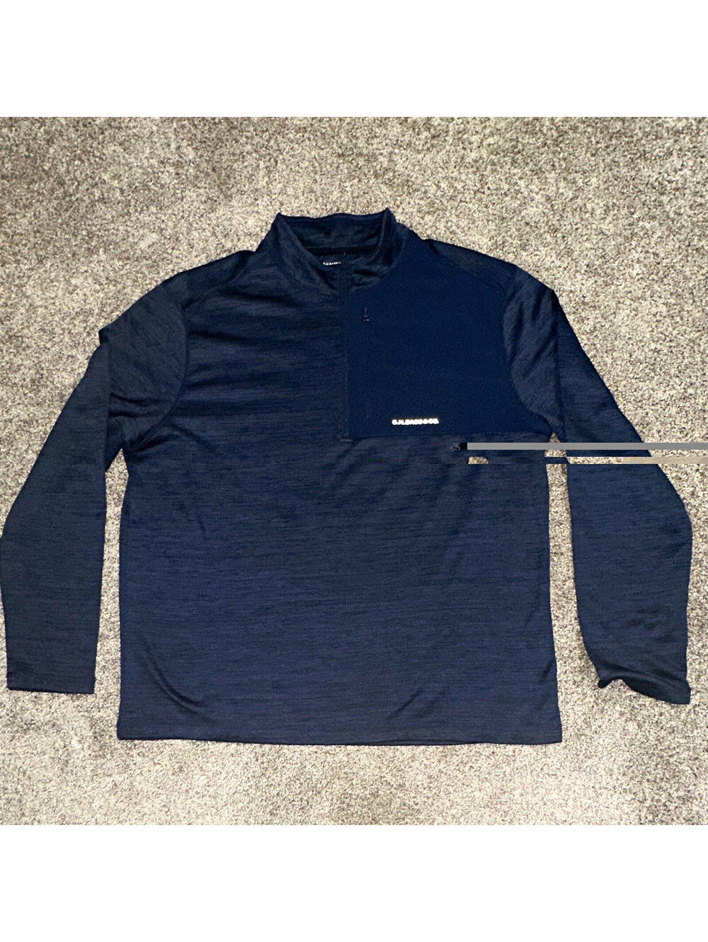 G.H. Bass & Co. Men's L Blue 1/4 Zip Mock Neck Pullover Top